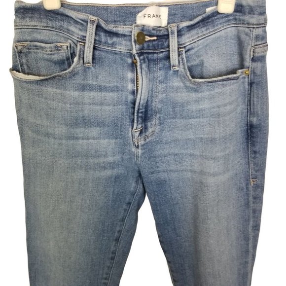 Frame Womens 27 Blue Light Wash Denim Le Skinny De - Picture 3 of 10